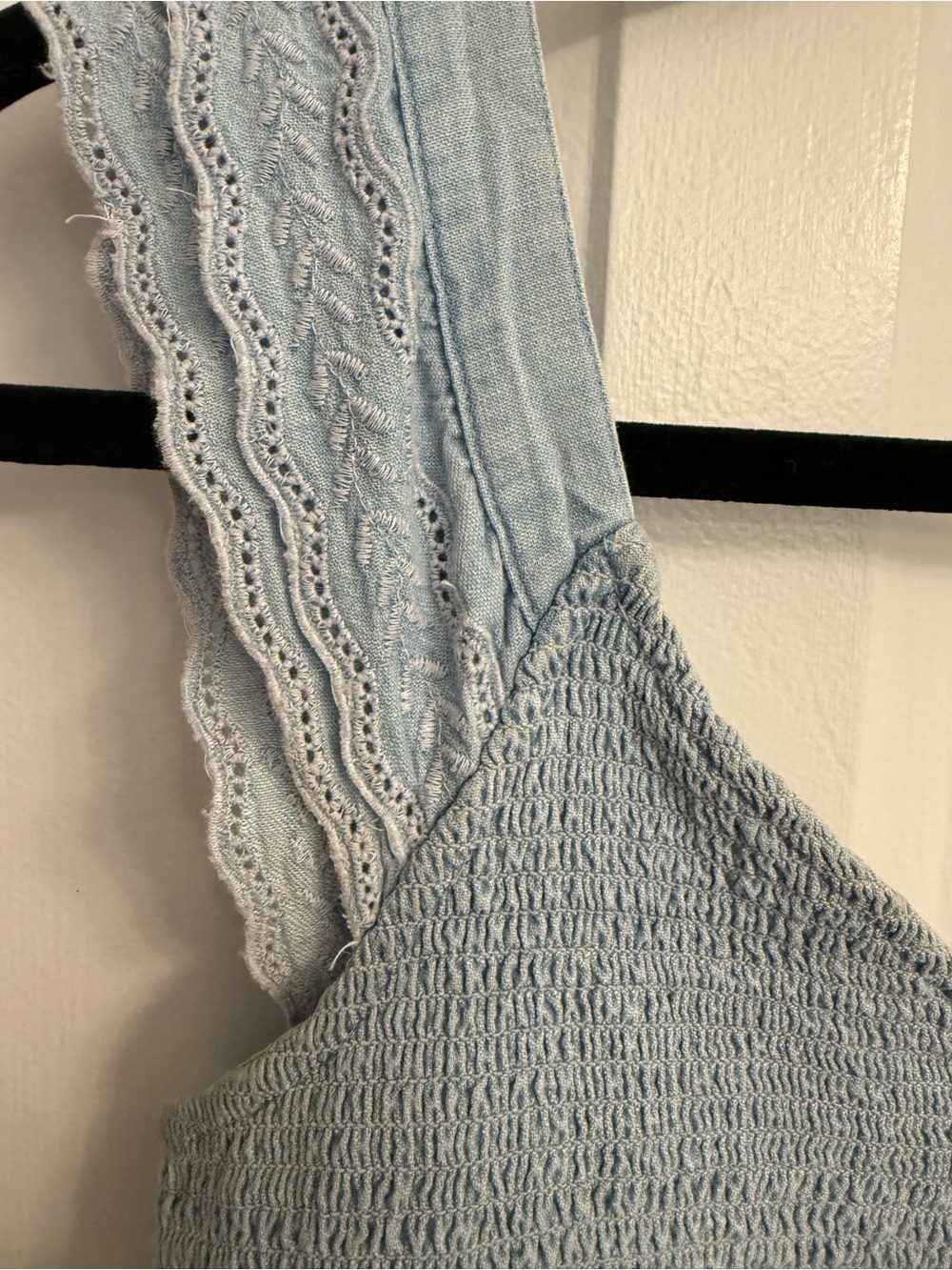 Old Navy Light Blue Smocked Bodice Sundress with Ruffle Hem - Picture 3 of 4